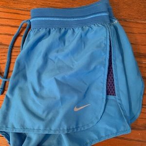 Nike Dry Fit shorts. Blue with white Nike logo Small